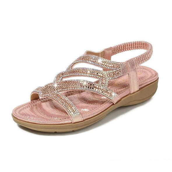 Bohemian sandals comfortable small wedge with flat sandals women