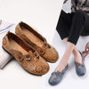 Cow Leather sandals soft bottom hollow work shoes flowers fashion sandals