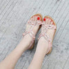 Fashion Sandals Flower Beading Crystal Rhinestone Luxury Diamond High Quality Ladies Sandals Large Size