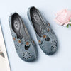 Cow Leather sandals soft bottom hollow work shoes flowers fashion sandals