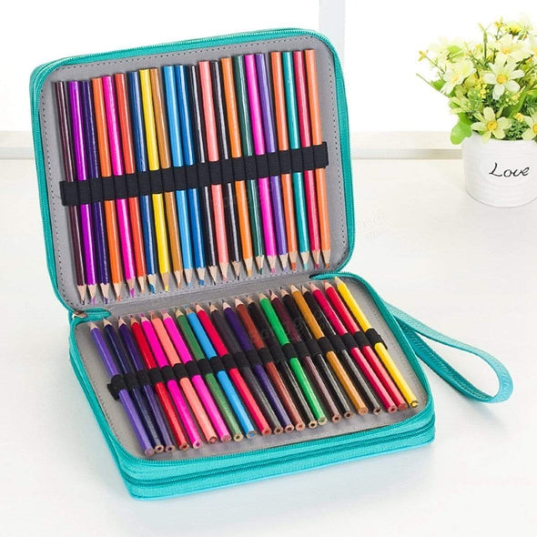 120 Slots Pencil Case Cosmetic Makeup Bag Storage Travel Zipper Pouch Student Stationery Drawing Pen