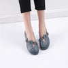 Cow Leather sandals soft bottom hollow work shoes flowers fashion sandals