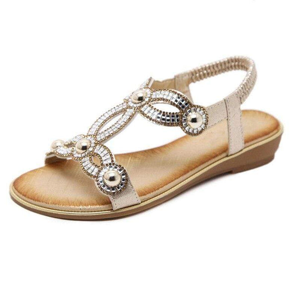 Fashion Sandals Flower Beading Crystal Rhinestone Luxury Diamond High Quality Ladies Sandals Large Size