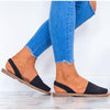 2019 Female Summer Sandals Women Plus Size Flats Female Casual Peep Toe Shoes Faux Suede Slip On Elastic Band Leisure shoes