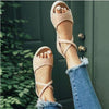 2019 Summer Plus-size Tartan Sandals For Women With Chunky Rear Zipper Roman Sandals