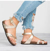 2019 Female Flip-toe plus-size three-color platform flat bottom button slippers