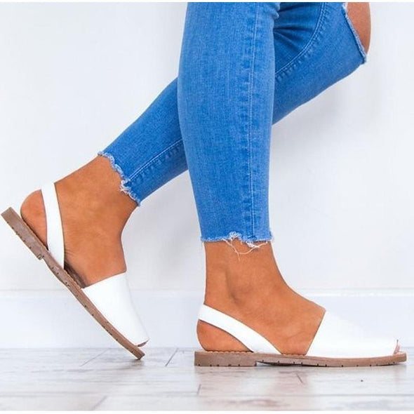 2019 Female Summer Sandals Women Plus Size Flats Female Casual Peep Toe Shoes Faux Suede Slip On Elastic Band Leisure shoes