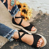 2019 Summer Plus-size Tartan Sandals For Women With Chunky Rear Zipper Roman Sandals