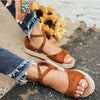 2019 Summer Plus-size Tartan Sandals For Women With Chunky Rear Zipper Roman Sandals