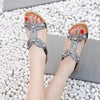 Fashion Sandals Flower Beading Crystal Rhinestone Luxury Diamond High Quality Ladies Sandals Large Size