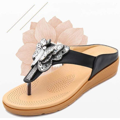 Butterfly rhinestone sandals fashion beach shoes bohemian sandals and slippers