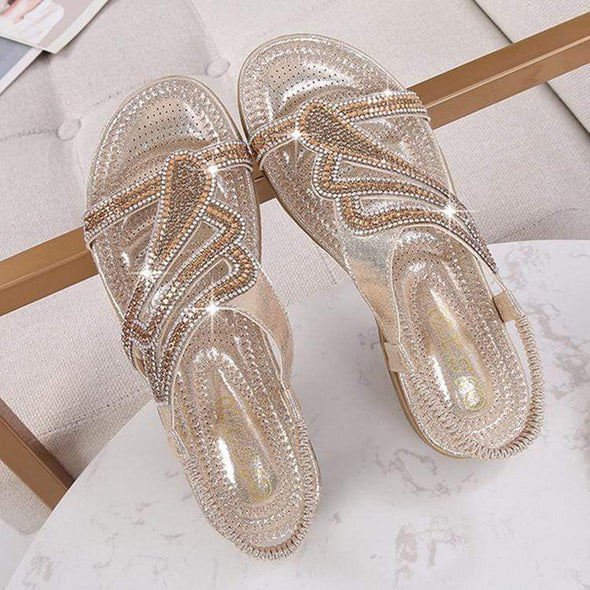 Bohemian sandals comfortable small wedge with flat sandals women