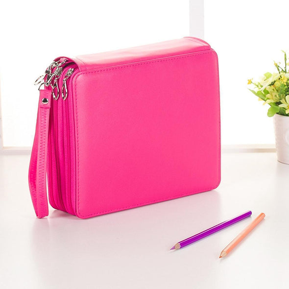 120 Slots Pencil Case Cosmetic Makeup Bag Storage Travel Zipper Pouch Student Stationery Drawing Pen